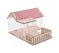Alipis Hamster Playing House Double Layer Villa Comfortable Bed Safe Hiding Place Acrylic and Wood Materials Sports and Rest for Small Pets and Guinea-pig