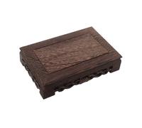 Alipis Handcrafted Solid Wood Soap Stand Small Plant Display Pedestal with Refined Rounded Edges Stable Square Base for Stone Bonsai and Indoor Vase Oriental Wooden Display Stand
