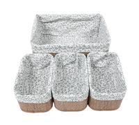 Alipis Handcrafted Woven Storage Baskets Sturdy Bamboo and Fabric Material 4pcs with Soft Construction and Wide Opening for Nursery and Playroom Organizer Bins for Babies