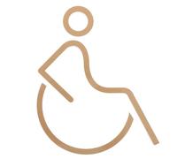 Alipis Handicapped Restroom Sign Wheelchair Accessible Door Decal in Antique Bronze for Disabled Toilet Unisex Bathroom Accessibility Symbol for Office and Public Washroom