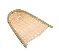 Alipis Handmade Bamboo Woven Dustpan Pendant for Creative Wall Decoration Lightweight Bamboo Craft Artware for DIY Painting Rustic Boho Home Hanging Decor
