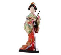 Alipis Handmade Japanese Geisha Doll Kimono Figurine Silk Art Craft for Home Decoration Shop Ornament Elegant Folk Style Gift