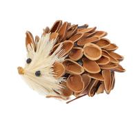 Alipis Handmade Wooden Mini Hedgehog Ornament for Micro Landscape Decoration, Brown Decorative Hedgehog Figurine Suitable for Home and Tree Hanging, Lovely Natural Style