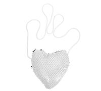 Alipis Heart Shaped Mini Sequin Purse for Kids with Convenient Strap, Plastic Polyester Material, Stylish Design for Shopping and School Use
