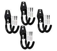 Alipis Heavy Duty Wall Mounted Hose Hanger Holder 4pcs Stainless Steel and Rubber Storage Rack for Garden and Garage, Wear-Resistant Organizer for Ropes and Wires