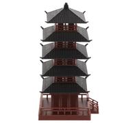 Alipis High Precision Brown Plastic Tower Statue with Spire Shape for Micro Decoration, for Photography Props and Educational Displays, Realistic Garden and Desktop Ornament