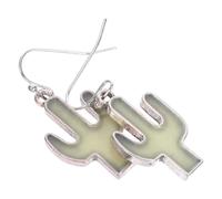 Alipis Hippy Earrings Glow the Dark Cactus Ear Studs for Women, Comfortable to Wear Zinc Alloy Studs in Light Green, for Night Events and Costume Party Accessories