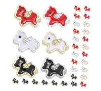 Alipis Horse Easy Application Nail Art Charms 60pcs with 3d Animal Rhinestones Metal Decorations and Wide Variety of Cute Cartoon Horse Designs for DIY Manicure for Women and Girls
