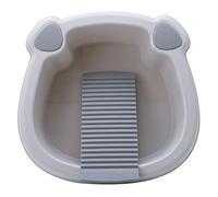 Alipis Infant Washing Basin Boys and Girls Wash Basin Small Grey Thickened Built-in Washing Board for Dormitory Baby Foot Wash Camping Use