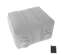 Alipis Inflatable Foot Rest Pillow for Airplane and Office Travel, Adjustable 3-Layer Flocked Leg Rest Cushion with Storage Bag, Lightweight Gray Foot Stool for Air and Rail Journeys