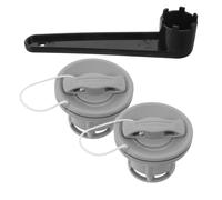 Alipis Inflatable Kayak Air Valve Replacement Set with 8-hole Pvc Valve Caps and 8-groove Spanner Wrench for Easy Installation and Advanced Sealing, for Fishing Kayak and Lakeside Use