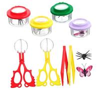 Alipis Insect Magnifying Viewer Butterfly Observation Box Plastic with Tweezers Clips Assorted Color Magnification Hands-on Exploration for Classroom Activities