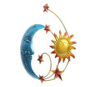 Alipis Iron Sun and Moon Wall Hanging Ornament for Outdoor and Indoor Decor Nordic Style Wall Pendant with Stars Garden and Home Art