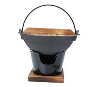 Alipis Japanese Cast Iron Sukiyaki Pot Non-Stick Soup Hot Pot with Triangle Stove Board Smooth Surface Fast Heat Conduction Traditional Japanese Cookware for Flame Cooking