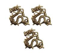 Alipis Key Ring Pendants Small Keychain Bag Embellishments 3pcs Dragon Brass with Fine Craftsmanship and Vivid Details and Golden for DIY Production Creative Accessories