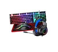 Alipis Keyboard Mouse Headset Mouse Mat Combo Stylish Abs Material Plug and Play USB Connection Gaming and Working Accessory Kit for Office Use