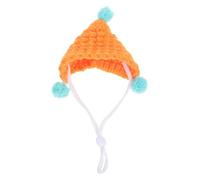 Alipis Knitted Orange Guinea Pig Hat Small Animal Pet Cosplay Hat Hamster Christmas Outfit Mini Triangle Cap for Cute Photo Decoration