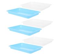 Alipis Laboratory Trays 6Pcs Plastic Leakproof for Chemical Experiments Classroom Teaching Nested Storage and Spill-Proof Design