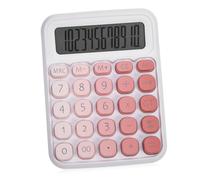 Alipis Large Display Desk Calculator with Extra-large Rounded Buttons Slip-resistant Base and Cute Pink Design Electronic Calculator for Students Office and Home Use