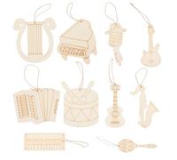 Alipis Large DIY Wooden Musical Instrument Graffiti Slices, 20pcs Mixed Style Hand-Painted Craft Decorations for Wall Ornaments and Art Projects