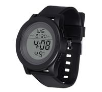 Alipis Large Screen LED Sports Watch for Men and Women with Dual Time and Countdown Functions, Black Abs Pu Material, for Outdoor and Sports Activities