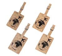Alipis Leather Luggage Tag Set with Artificial Leather Material and Strap Connector for Travel Suitcase and Backpack, Creative Design Protecting Information for Travel Use