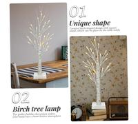 Alipis LED White Birch Tree Lighted Decor Warm Glow Tabletop Indoor Night Lamp Bendable Branch Xmas Tree Light for Home Party