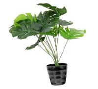 Alipis Lifelike Monstera Floor Bonsai Decor with Pot Artificial Green Plant Ornament for Living Office Kitchen Tv Cabinet Small Faux Potted Plant for Aesthetic Home Decoration