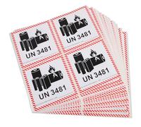 Alipis Lithium Battery Safety Labels 100Pcs 100X100Mm Fireproof Adhesive Stickers Strong Bond for Transport and Packaging