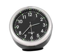 Alipis Luminous Mini Quartz Car Clock Black Dashboard Vehicle-mounted Analog Clock with Roman Numerals and Night Glow for Easy Night Viewing