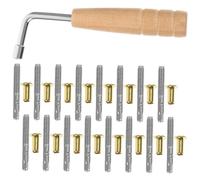 Alipis Lyre Harp Tuning Pin Nails Set with Tuning Wrench Wood and Metal Lyre Harp Accessory Convenient to Use Instrument Part for Graduation Period or Back to School Party