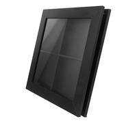 Alipis Magnetic Hanging Frame Shadow Box with 4 Compartments, Stylish Black Wood Display Case for Photos and Ticket Stubs, Multiangle Views and No-tool Setup for DIY Art and Desk Display