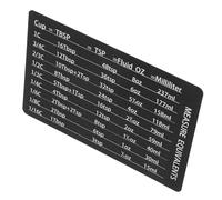 Alipis Magnetic Measuring Cups with Measurement Conversion Chart Fridge Magnet, Reusable Baking Chart in Black Pvc for Cooking and Baking, Easy to Read Sizes with Magnetic Design Kitchen