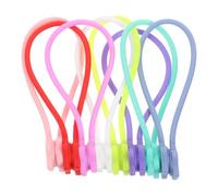 Alipis Magnetic Star Cable Organizer 24Pcs Silicone Cord Ties Multi-Colour USB Data Cord Holder for Home Office and Travel