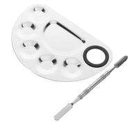 Alipis Makeup Artist Essentials Mixing Palette Set with Metal Spatula Portable Cosmetic Makeup Palette for Nail Salons and Home Use Smooth Color Blending and Even Distribution for Vibrant