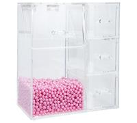 Alipis Makeup Brush Holder with Lid, Acrylic and Pearl Material, Sturdy Modern Cosmetic Storage Case for Vanity, Multi-functional Brush Organiser for Desktop Storage