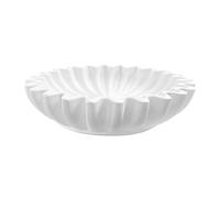 Alipis Marble Ruffle Bowl Antique Scallop Bowl Fruit Vintage Ring Dish Decorative Flower for Home Housewarming Wedding Gifts White