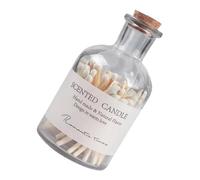 Alipis Matches Jar Wooden Matchsticks in Glass Canister with Striker, White Color, Candle Lighting Function, Easy Ignition, Suitable for Living Room and Floating Shelves, a Match