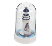 Alipis Mediterranean Lighthouse Night Light Resin Model Soft LED Lamp Beach Decor for Bedroom Bathroom Living Elegant Coastal Ornament with Warm Glow