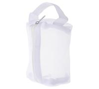 Alipis Mesh Makeup Bag with Zipper for Women Large Capacity Portable Cosmetic Organizer Pouch for Brushes and Jewelry Travel and Daily Use Stylish White Mesh Design