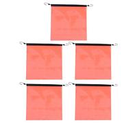 Alipis Mesh Safety Flags Warning Signal 46x46cm Orange High Visibility 5pcs Pvc Construction Safety Flags for and Material Hauling Equipment Pipe Load Transport