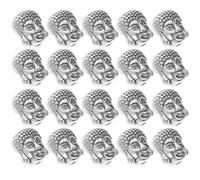 Alipis Metal Buddha Bead, Double-Sided with Buddha Figure, for DIY Bracelet Making, Antique Silver-Style Religious Accessories, Size 10X9Mm, for Crafts and Jewelry