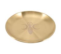 Alipis Metal Candle Tray Decorative Altar Plate with Unique Patterns Multi-Purpose Storage for Pillar Candles Jewelry and Ritual Offerings Home Temple Display