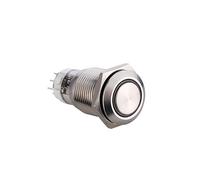 Alipis Metal LED Push Button Switch Red Ring Self Locking Latching for Car DIY Electromagnetic Starter Relay Horn Control