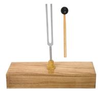 Alipis Metal Tuning Fork Accurate 256 Hz Frequency Instrument with Wood Base and Hammer for Physics Experiments Suitable for Physical Acoustic Experiment and Sound Therapy