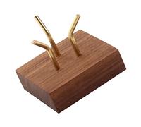 Alipis Mineral Display Stand Walnut Wood with Copper Crystal Ball Holder Geodes Agate Display Easel Stand for Rock and Gemstone Collection Showcase