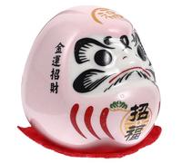 Alipis Mini Ceramic Darma Figurine Luck Decor Smooth Sculpture Japanese Feng Shui Ornament for Home Office Car Table Decoration