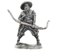 Alipis Mini Japanese Samurai Garden Statue White Copper Desktop Ornament