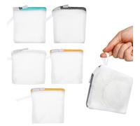 Alipis Mini Laundry Bag Set 6Pcs Small Mesh Washing Machine Bags with Drawstring for Delicates Lingerie Socks Travel Storage 5.7X5.7 Inch