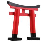 Alipis Miniature Japanese Gate Ornament for Micro Landscape Wood Material Mini Gate Decor for Fish Tank Sand Tray and Japanese Garden Display Space-saving Elegant Temple Sculpture for